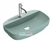 Раковина для ванной накладная Catalano Colori 65х42 керамика цвет зеленый поверхность сатин 165GRLXNVS