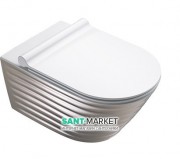 Унітаз підвісний Catalano Gold & Silver 55х35 см кераміка хвиля білий / срібло 1VS55RZEBA