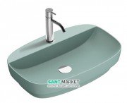 Раковина для ванной накладная Catalano Colori 65х42 керамика цвет зеленый поверхность сатин 165GRLXNVS