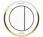 Пневмокнопка змиву для унітазу Geberit Type 10 подвійний змив білий / золото / білий 116.055.KK.1