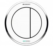 Пневмокнопка смыва для унитаза Geberit Type 10 двойной смыв белый/хром глянцевый/белый 116.057.KJ.1