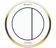 Пневмокнопка смыва для унитаза Geberit Type 10 двойной смыв белый/золото/белый 116.055.KK.1