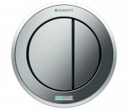 Пневмокнопка смыва для унитаза Geberit Type 10 двойной смыв хром глянцевый/хром матовый/хром глянцевый 116.056.KH.1