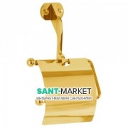 Держатель туалетной бумаги Kerasan Retro с крышкой золото 742191