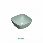 Раковина для ванної накладна Catalano Colori Green Lux 40х40 квадратна керамічна колір зелений матовий 140APGRLXVS