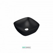 Раковина для ванної накладна Catalano Colori Green Lux 40х40 квадратна керамічна колір чорний матовий 140APGRLXNS