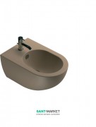 Біде підвісне Catalano Colori Sfera 55х35 см 1 отвір під змішувач колір коричневий матовий 1BSF54MS