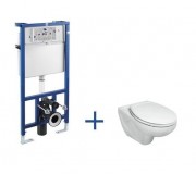 Унитаз подвесной Roca Victoria 52.5х35.5 керамика белый с инсталяцией Roca Duplo A89009000V