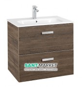 Тумба підвісна МДФ 60х46 кедр з раковиною для ванної Roca Victoria кераміка білий A855854423