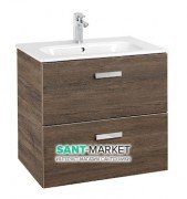 Тумба подвесная МДФ 60х46 кедр с раковиной для ванной Roca Victoria керамика белый A855854423