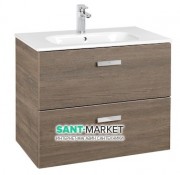 Тумба підвісна МДФ 70х46 кедр з раковиною для ванної Roca Victoria кераміка білий A855853423