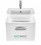 Тумба під раковину підвісна Roca Gap 45х41.4 см з одним ящиком МДФ білий глянець A856968806