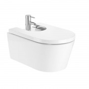 Биде подвесное Roca Inspira Round 56х37 см 1 отверстие под смеситель керамика цвет белый A357525000