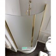 Душовий куточок Kerasan Retro DX / SX 90х90 см чверть кола профіль золото матове скло 9151S1