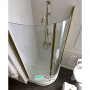 Душовий куточок Kerasan Retro DX / SX 90х90 см чверть кола профіль бронза прозоре скло 9151T3