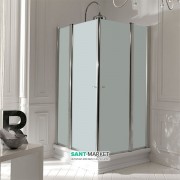 Душевой уголок Kerasan Retro DX/SX 100х100 см профиль хром матовое стекло 9148S0