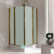 Душевой уголок Kerasan Retro DX/SX 100х100 см профиль бронза матовое стекло 9148S3