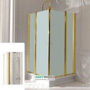 Душовий куточок Kerasan Retro DX / SX 100х100 см профіль золото прозоре скло 9148T1
