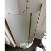 Душовий куточок Kerasan Retro DX / SX 90х90 см чверть кола профіль бронза матове скло 9151S3