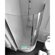 Душовий куточок Kerasan Retro DX / SX 90х90 см чверть кола профіль хром прозоре скло 9151T0