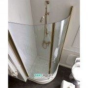 Душевой уголок Kerasan Retro DX/SX 90х90 см четверть круга профиль бронза прозрачное стекло 9151T3