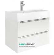 Тумба подвесная ДСП/ДВП 80х49.8 белый глянец с раковиной для ванной Roca Inspira FINECERAMIC белый A851076806