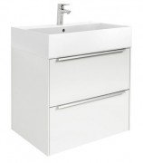 Тумба підвісна ДСП / ДВП 60х49.8 білий глянець з раковиною для ванної Roca Inspira FINECERAMIC білий A851075806