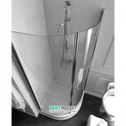 Душовий куточок Kerasan Retro DX / SX 80х80 см чверть кола профіль хром прозоре скло 9158T0