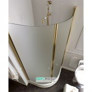 Душовий куточок Kerasan Retro DX / SX 80х80 см чверть кола профіль золото матове скло 9158S1