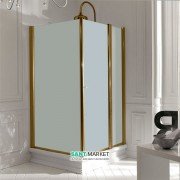 Душовий куточок Kerasan Retro SX лівобічний 80х96 см профіль бронза матове скло 9142S3