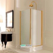 Душовий куточок лівобічний Kerasan Retro SX 80х80 см профіль золото матове скло 9161S1