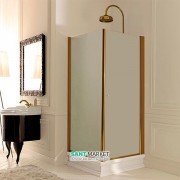 Душовий куточок лівобічний Kerasan Retro SX 80х80 см профіль бронза матове скло 9161S3