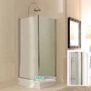 Душовий куточок правобічний Kerasan Retro DX 80х80 см профіль хром прозоре скло 9160T0