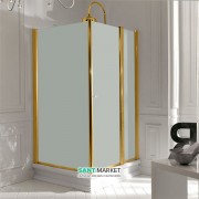 Душовий куточок Kerasan Retro SX 80х96 см двері з боку 80 см профіль золото матове скло 9143S1
