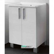 Тумба з раковиною Kerasan Comunita Aquadom 75х50 см білий структурний 9164K1