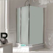 Душовий куточок Kerasan Retro DX 80х96 см двері з боку 80 см профіль хром матове скло 9144S0