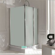 Душовий куточок Kerasan Retro SX 80х96 см двері з боку 80 см профіль хром матове скло 9143S0