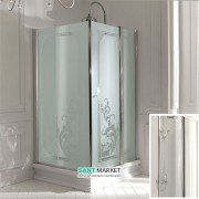 Душовий куточок Kerasan Retro SX лівобічний 80х96 см профіль хром прозоре скло 9142T0