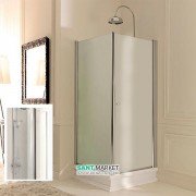 Душовий куточок лівобічний Kerasan Retro SX 80х80 см профіль хром прозоре скло 9161T0