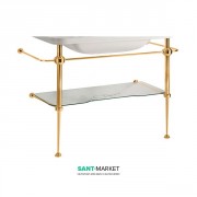 Консоль під раковину Kerasan Waldorf 100 см зі скляною полицею золото 9196K2