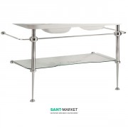 Консоль под раковину Kerasan Waldorf 150 см со стеклянной полкой хром 9195K1