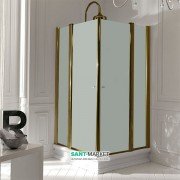 Душовий куточок Kerasan Retro DX / SX 90X90 см профіль бронза матове скло 9145S3