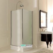 Душовий куточок правобічний Kerasan Retro DX 90X90 см профіль хром матове скло 9146S0