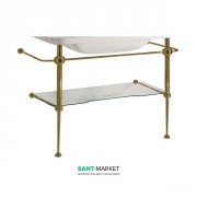 Консоль під раковину Kerasan Waldorf 100 см зі скляною полицею бронза 9196K3