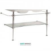 Консоль під раковину Kerasan Waldorf 150 см зі скляною полицею хром 9195K1