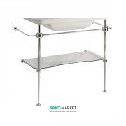 Консоль под раковину Kerasan Waldorf 80 см со стеклянной полкой хром 9197K1