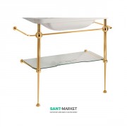 Консоль під раковину Kerasan Waldorf 80 см зі скляною полицею золото 9197K2