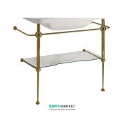 Консоль под раковину Kerasan Waldorf 80 см со стеклянной полкой бронза 9197K3