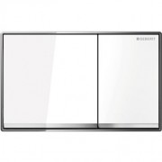 Панель змиву для унітазу Geberit Omega60 подвійний змив цинкове лиття / скло врівень з поверхнею білий / глянсовий хром 115.081.SI.1