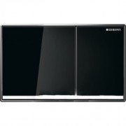 Панель змиву для унітазу Geberit Omega60 подвійний змив цинкове лиття / скло врівень з поверхнею чорний / хром глянсовий 115.081.SJ.1